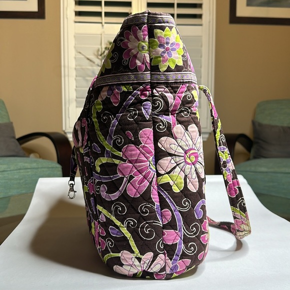 Large Vera Bradley brown and pink tote 💞 - Picture 4 of 11
